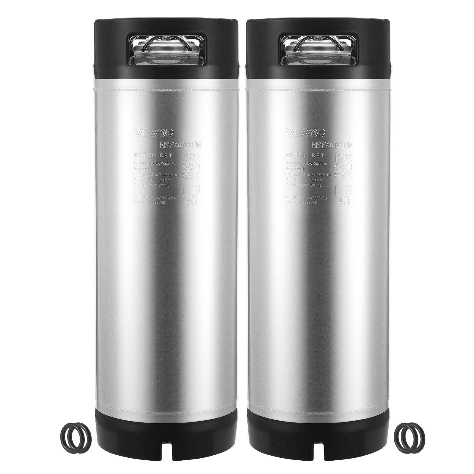 Wine Beer Cider - SUS304 5gal/19L Corny Keg 2-Pack Dual