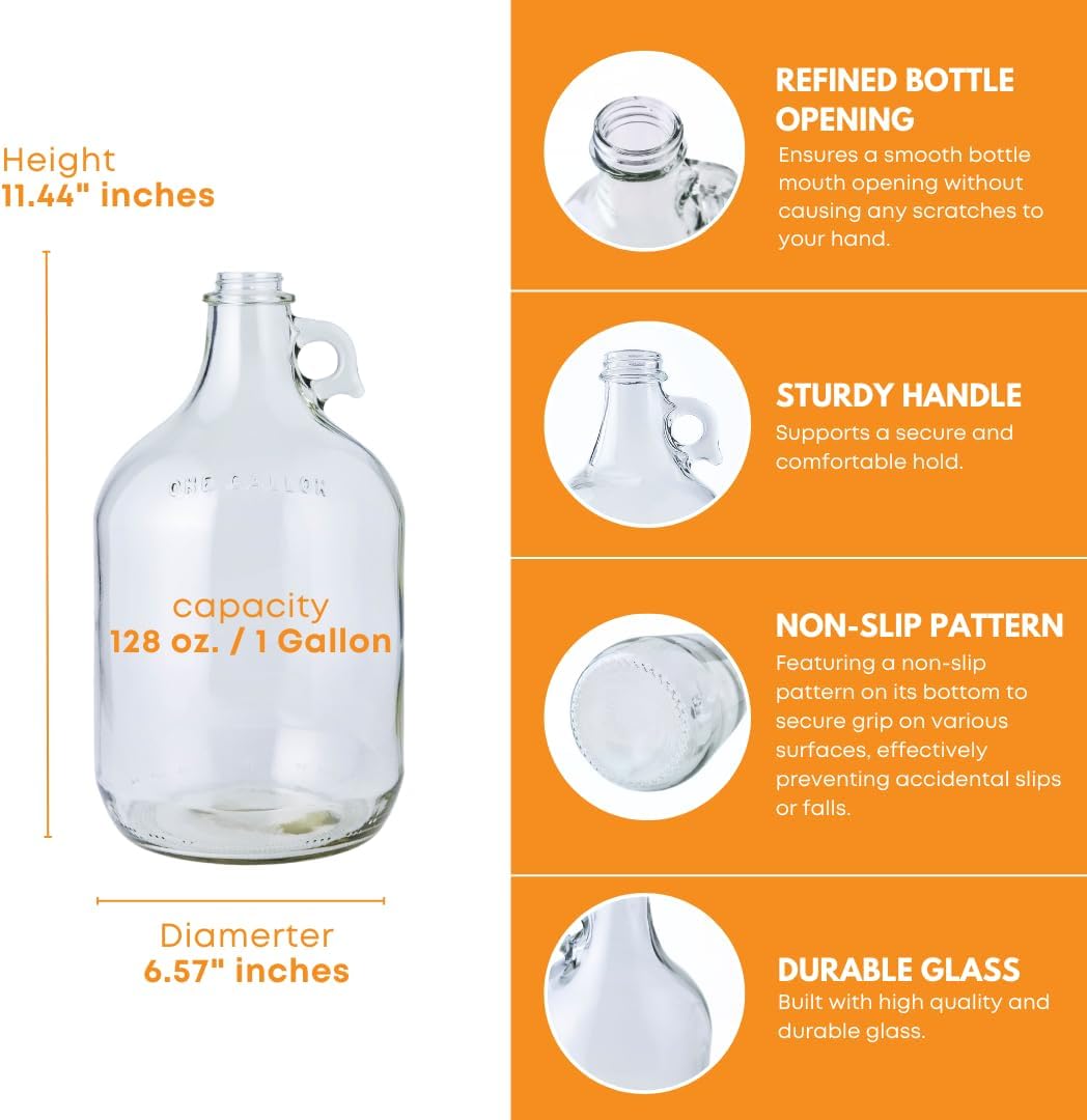 1 Gallon Glass Jug with Rubber - Wine Beer Cider ulasan dan harga