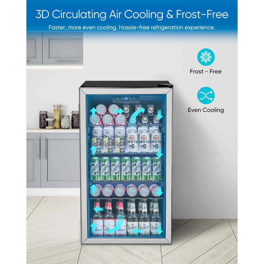 Beverage Refrigerator Cooler - - Wine Beer Mini Fridge ulasan dan harga