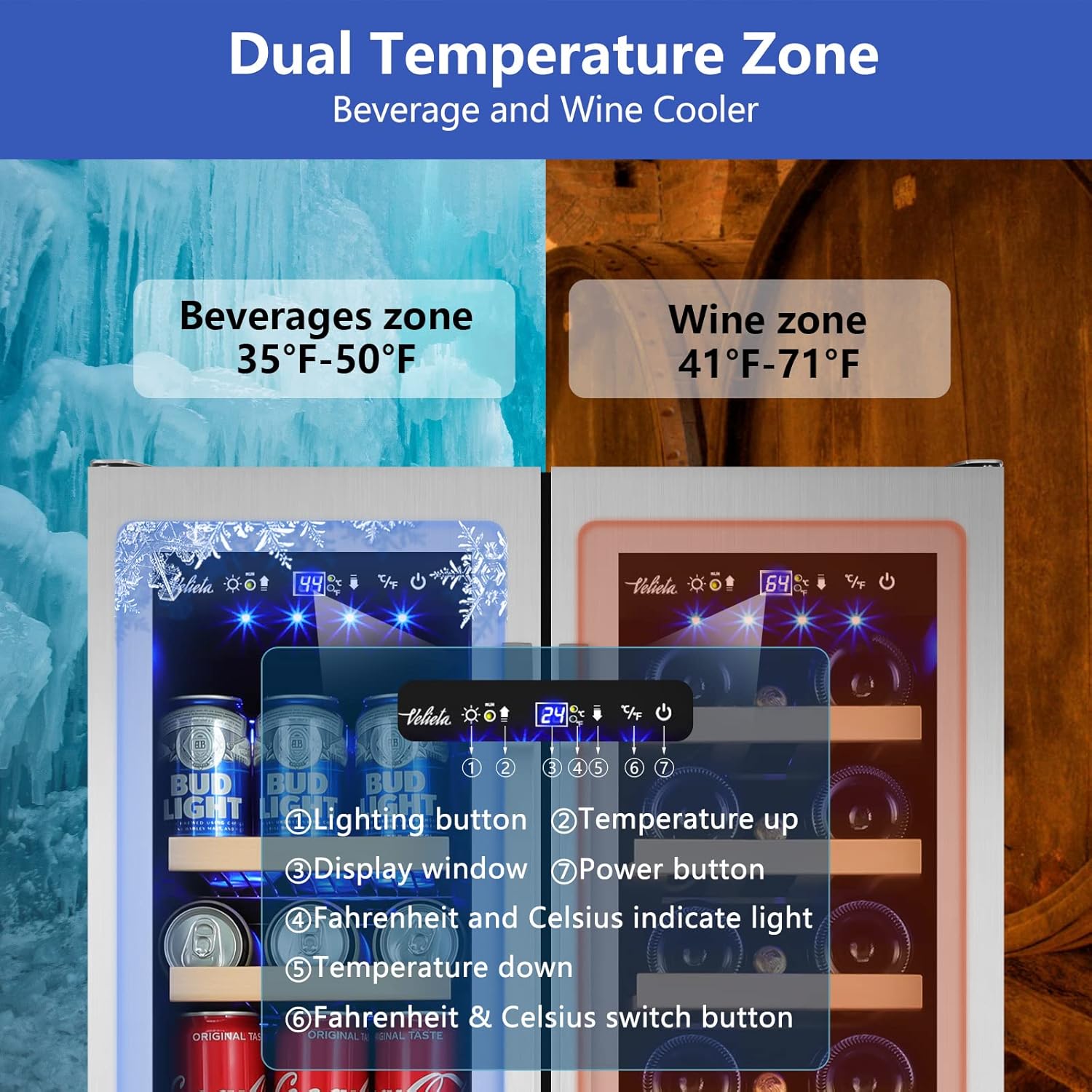 Wine and Beverage Refrigerator - Wine Beer Cooler Fridge ulasan dan harga