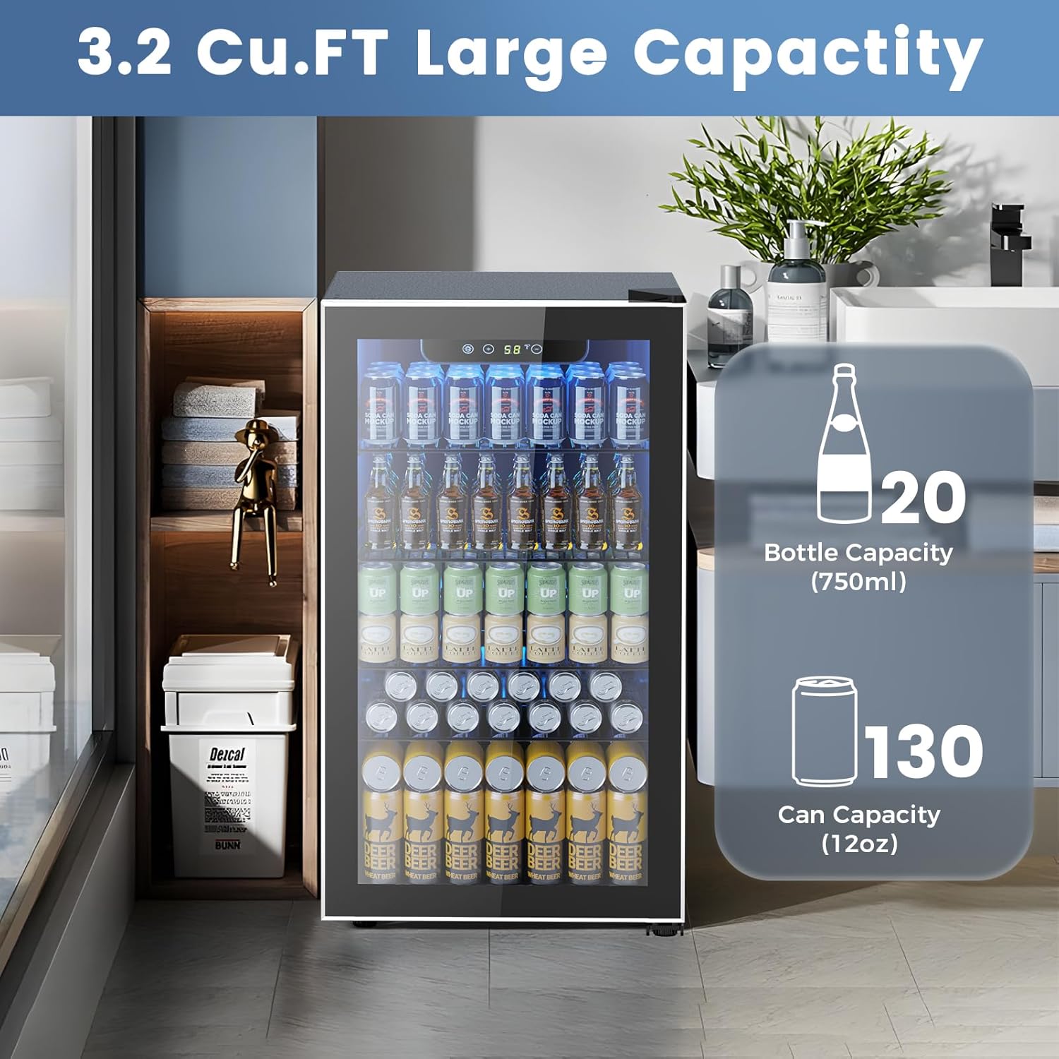 Mini Fridge 130 Can Beverage C - Beer Wine Zone ulasan dan harga