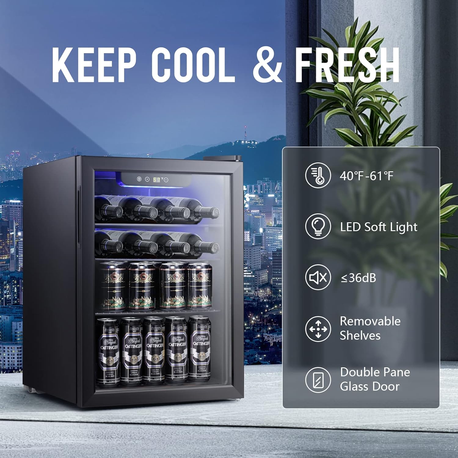 2.6cu.ft Wine Cooler/Cabinet B - Wine Beer Mini Fridge ulasan dan harga