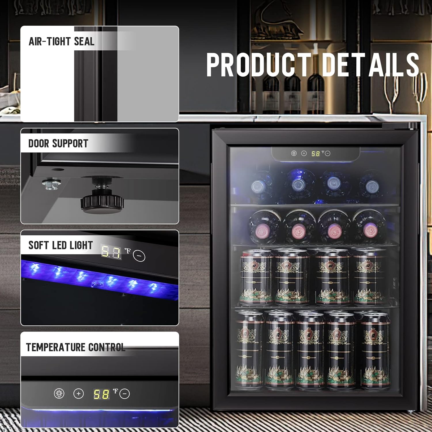 2.6cu.ft Wine Cooler/Cabinet B - Wine Beer Mini Fridge ulasan dan harga