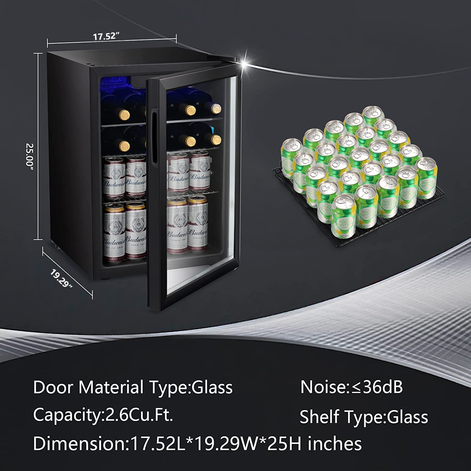2.6cu.ft Wine Cooler/Cabinet B - Wine Beer Mini Fridge ulasan dan harga