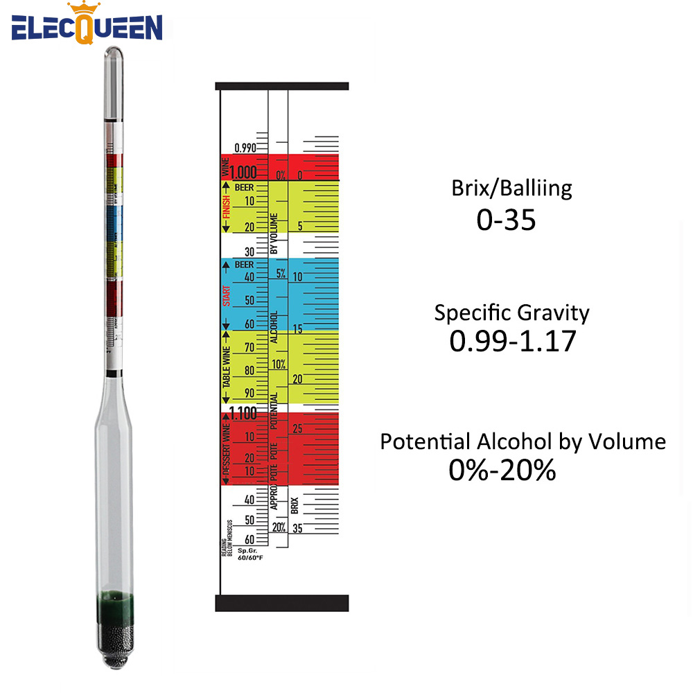3 Scale Hydrometer For Wine Be - Wine Beer Cider ulasan dan harga