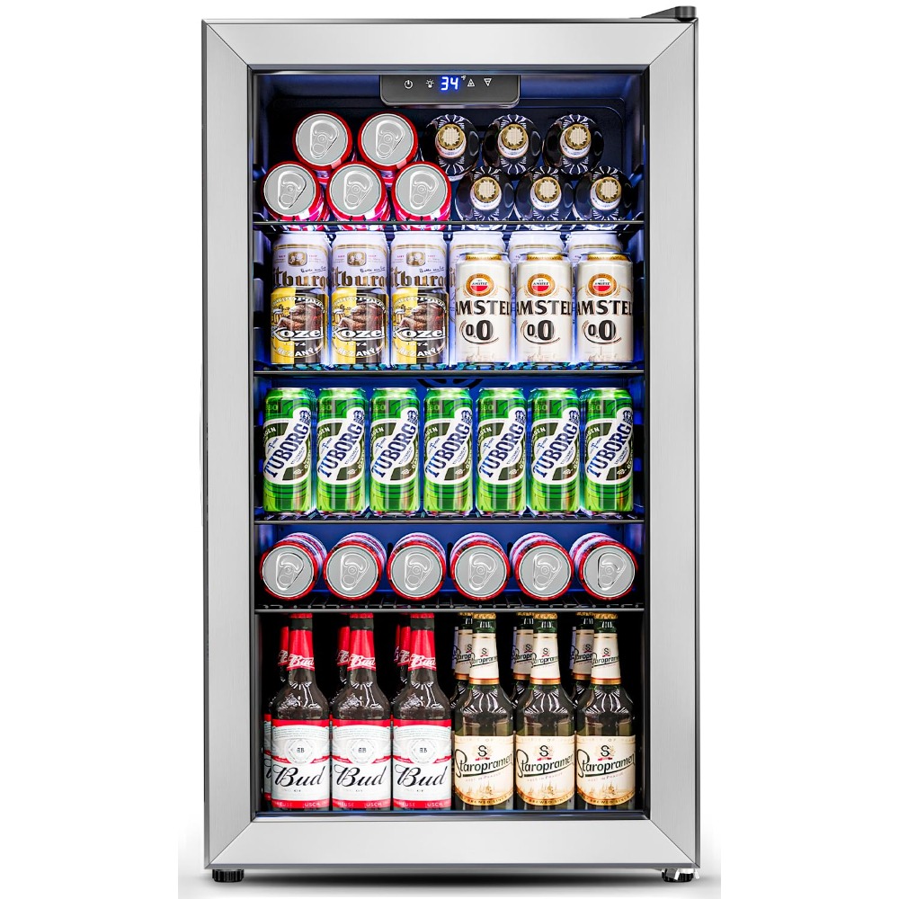 3.2 Cu.Ft Mini Fridge with Gla - Wine Beer Mini Fridge ulasan dan harga