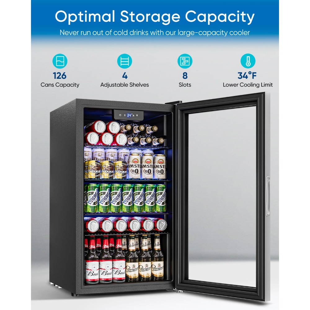 3.2 Cu.Ft Mini Fridge with Gla - Wine Beer Mini Fridge ulasan dan harga