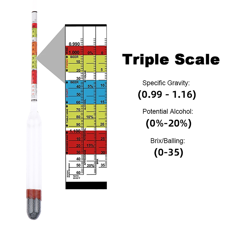 Triple Scale Hydrometer For Ho - Wine Beer Cider ulasan dan harga