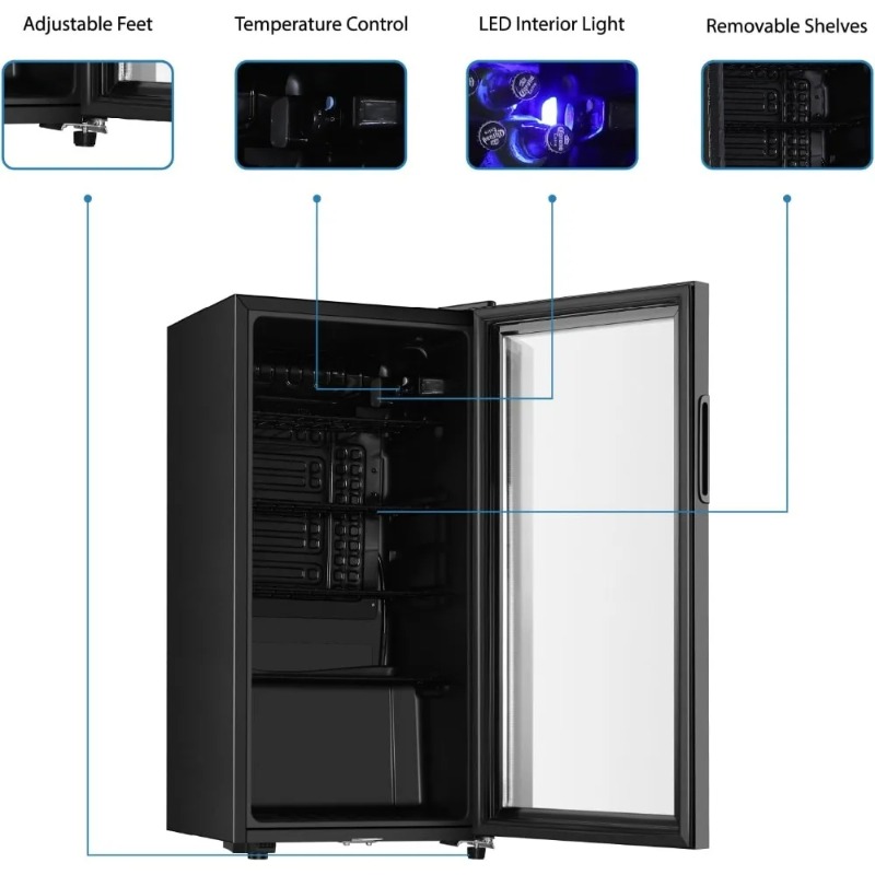 Beverage Refrigerator, 3.2 Cu. - Wine Beer Mini Fridge ulasan dan harga