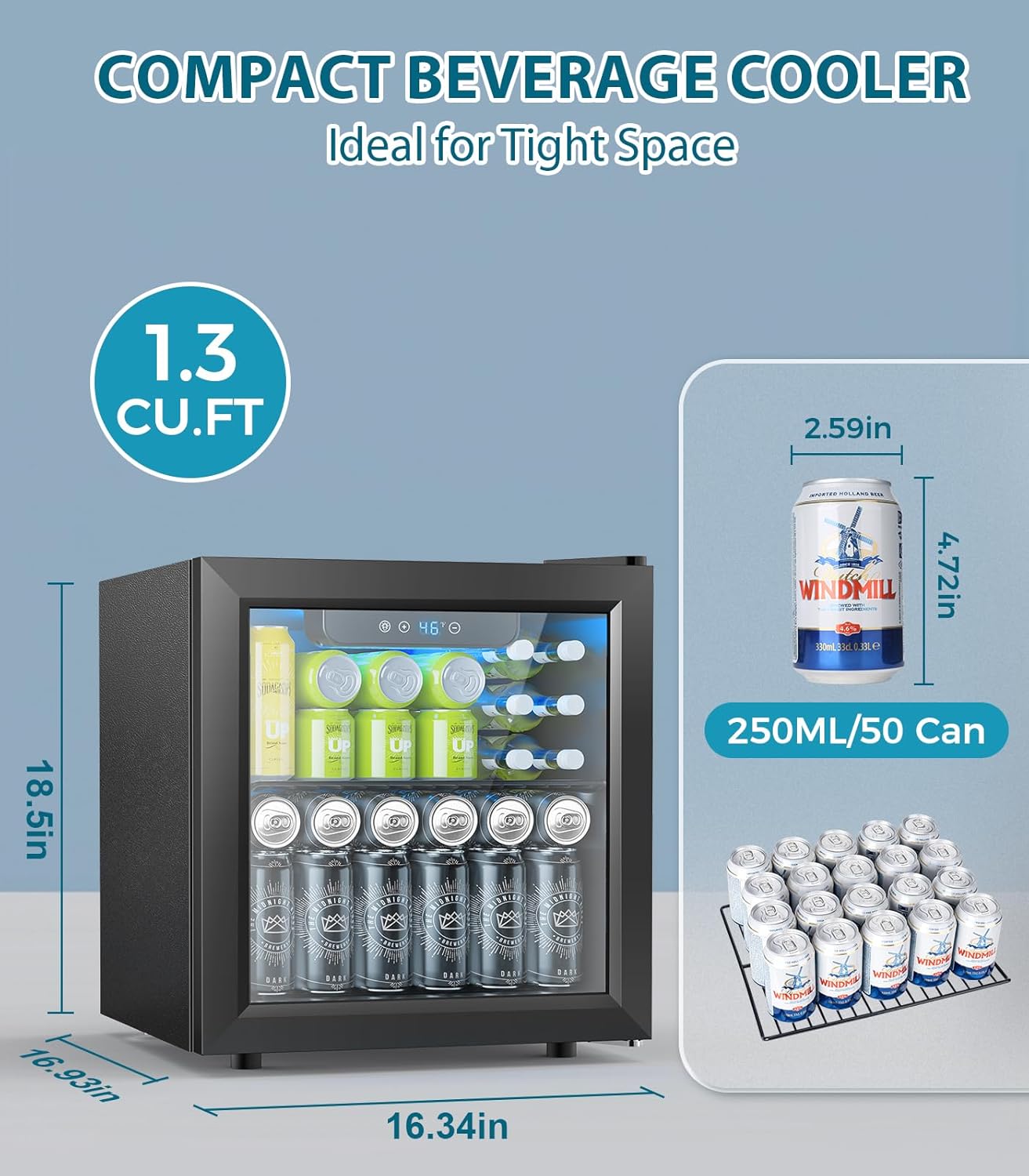 50 Cans Beverage Refrigerator  - Wine Beer Mini Fridge ulasan dan harga