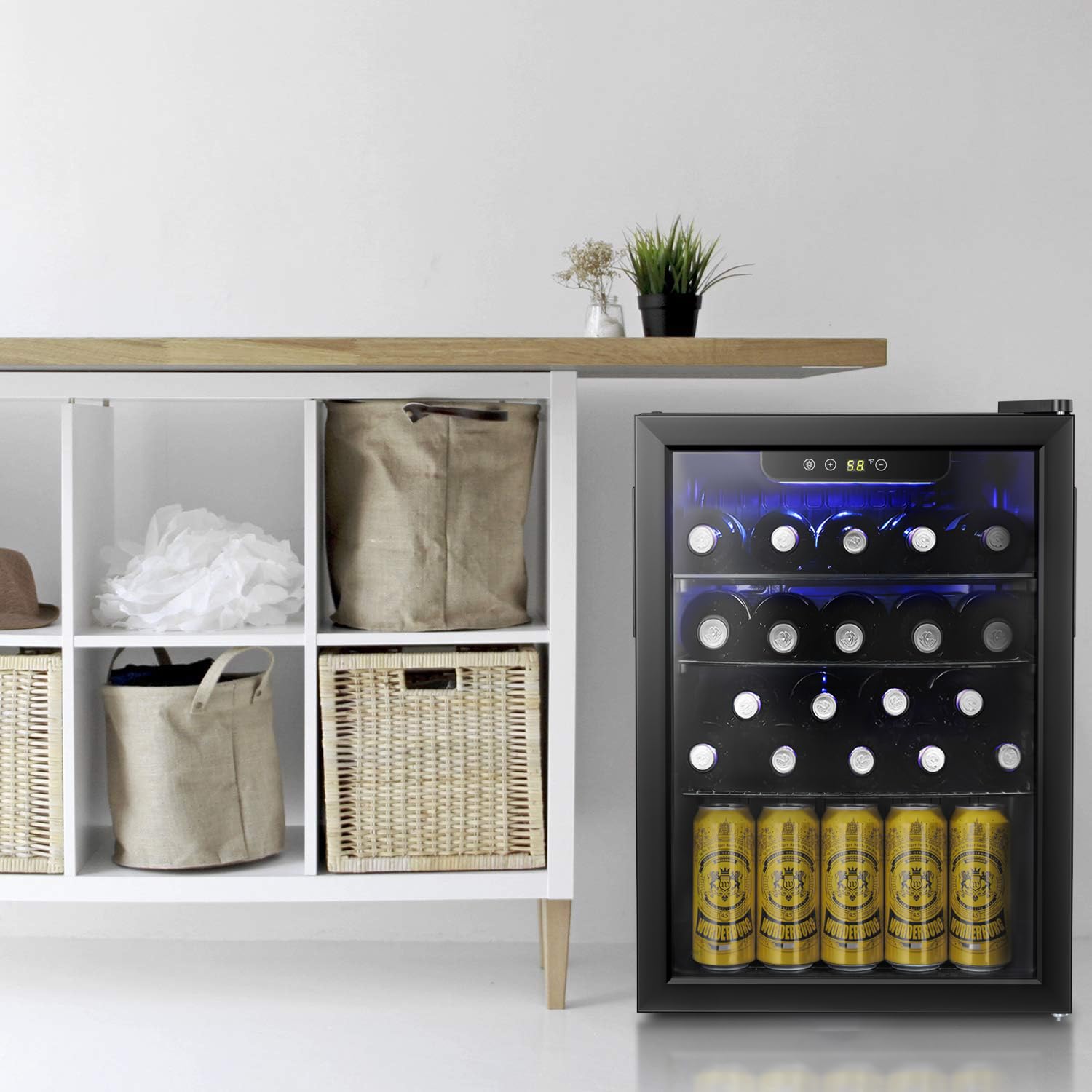 16 Bottle Wine Cooler/Cabinet  - Wine Beer Mini Fridge ulasan dan harga
