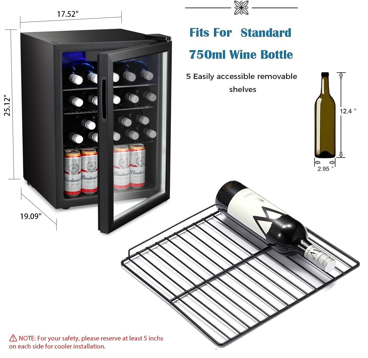 16 Bottle Wine Cooler/Cabinet  - Wine Beer Mini Fridge ulasan dan harga